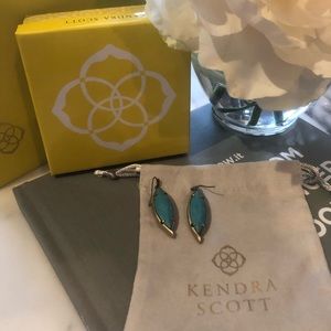 Kendra Scott turquoise and antique gold earrings